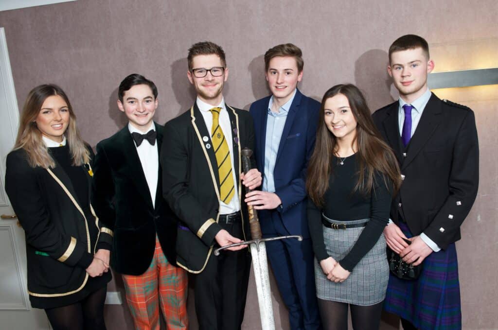 Pupils from Queen Anne High School and Dunfermline High School at the Burns Supper 2018