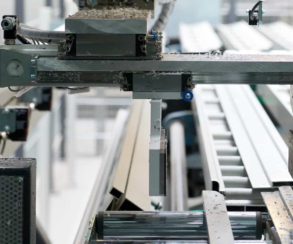 Close up photo of machinery in the manufacturing plant
