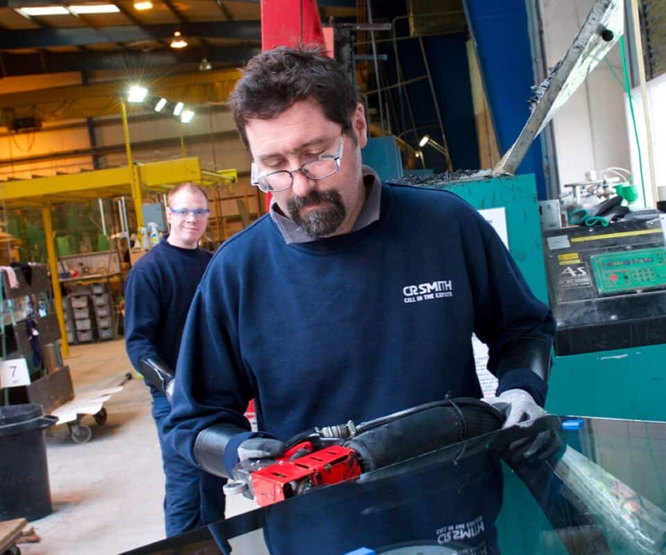 CR Smith staff in the glass plant