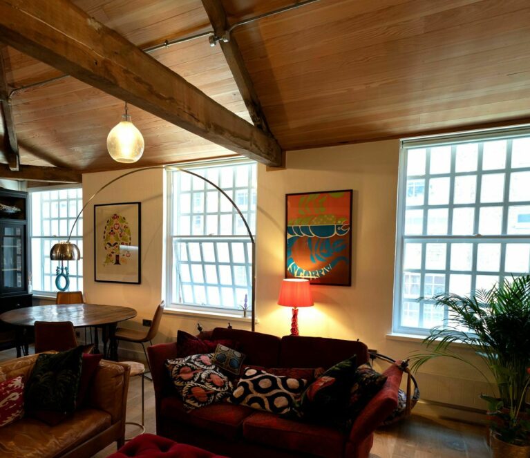 living room with three windows fitted with secondary glazing