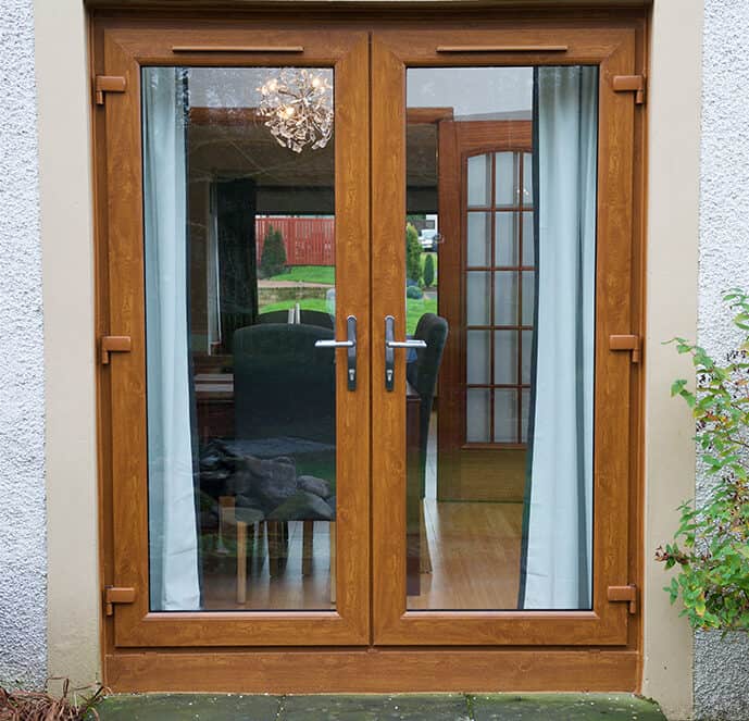 Oak external finish of patio doors