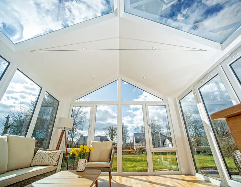 Sunroom with glazed roof panels in Blairgowrie