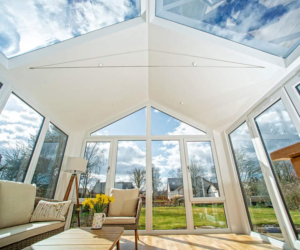 Sunroom with glazed roof panels in Blairgowrie