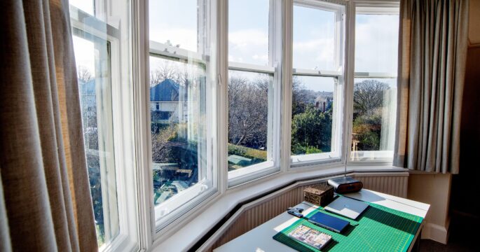 5 part bay window with secondary glazing installed