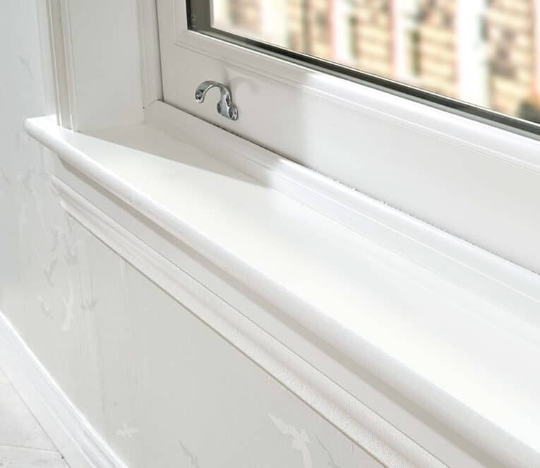 Close up of a white window sill