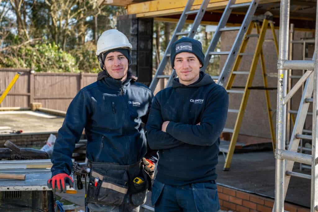 CR Smith apprentices on a construction site