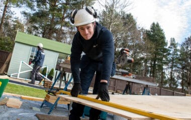 CR Smith apprentice working on a construction site