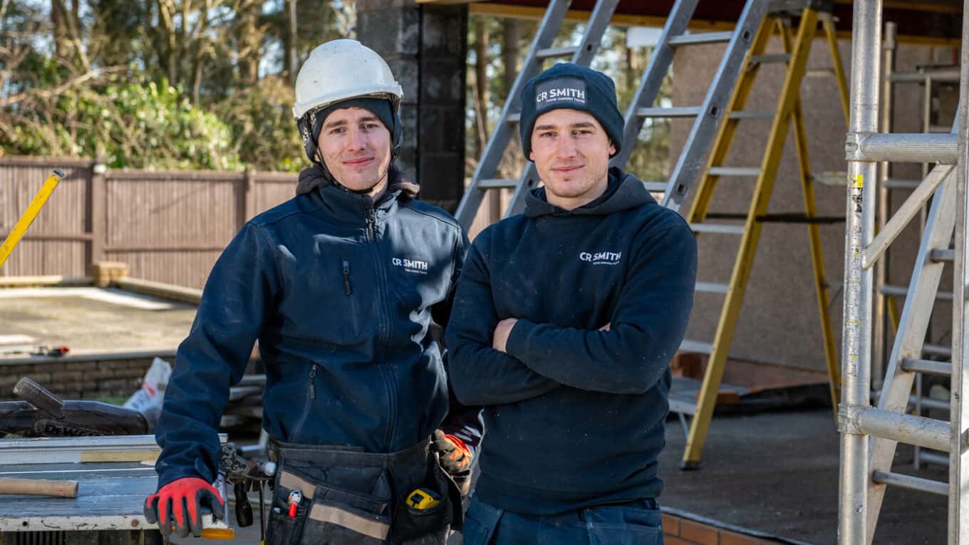 CR Smith apprentices on a construction site