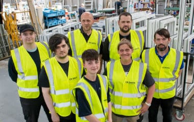 Photo of new staff members at the CR Smith manufacturing plant