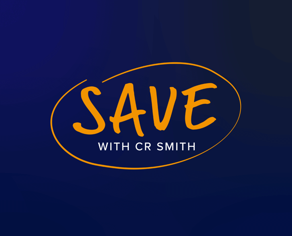 save with cr smith graphic