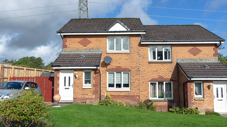 External view of semi detached home in East kilbride - social housing