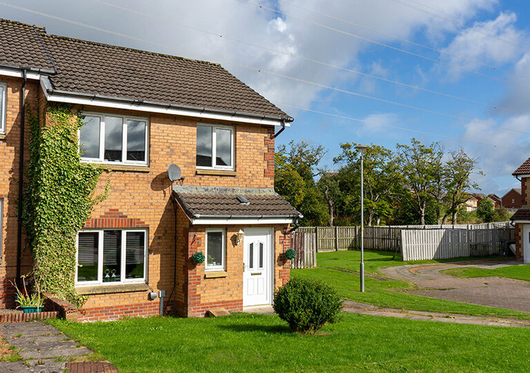 External view of semi detached home in East kilbride - social housing
