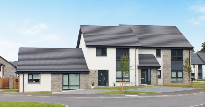 External view of properties - Springfield social housing