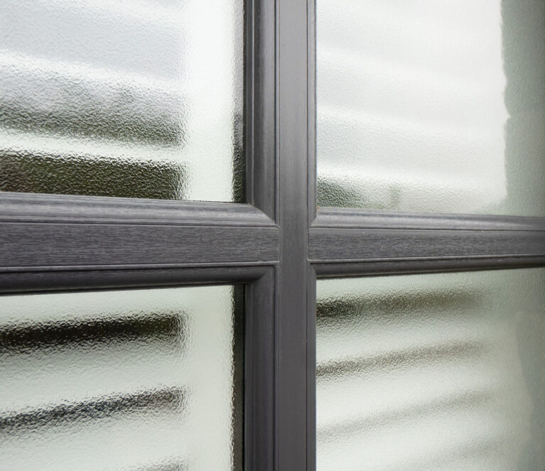 Close up of mechanical join on Lorimer casement windows - external view