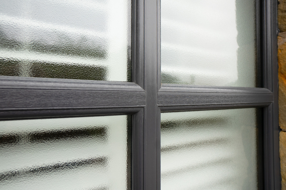 Close up of mechanical join on Lorimer casement windows - external view
