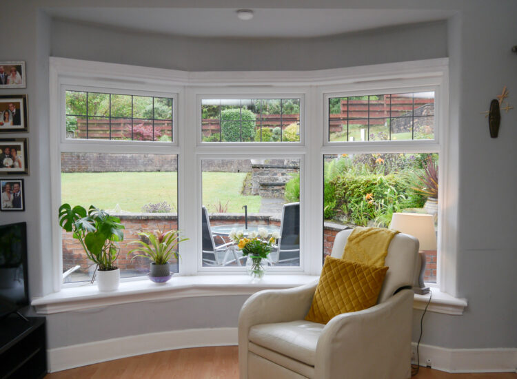 Internal image of white Lorimer casement bay window.