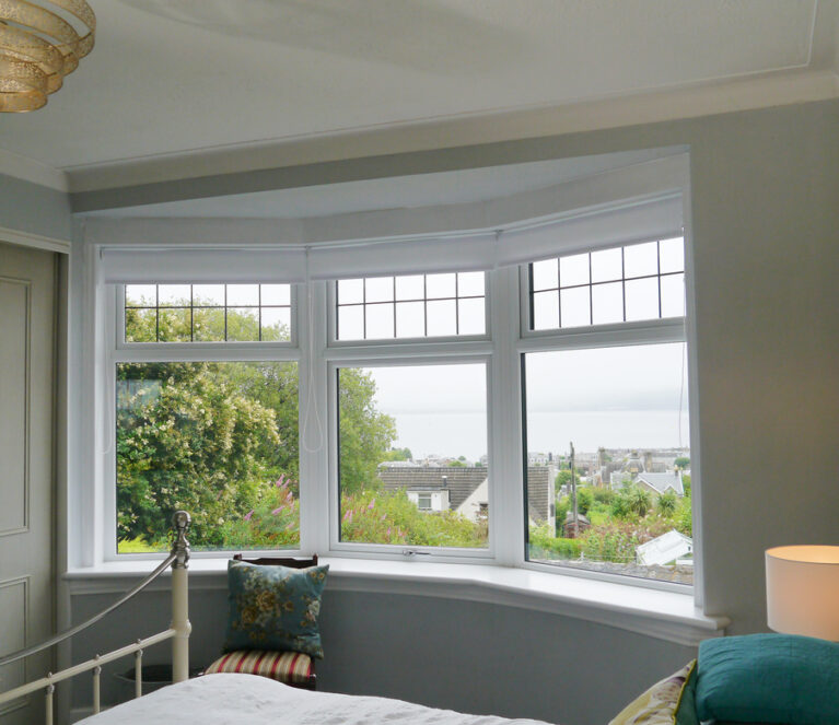Internal image of white Lorimer casement bay window.