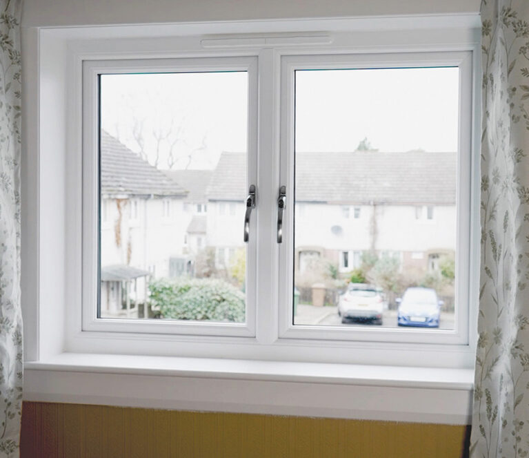 Lorimer side hinged casement windows with white full finish